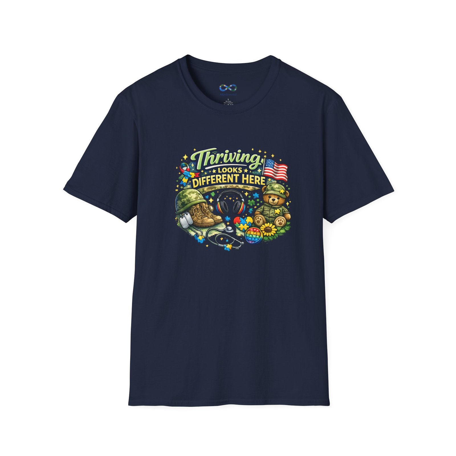 Thriving Looks Different Here T-Shirt - Military Veteran & Family Support Graphic Tee - Image 25
