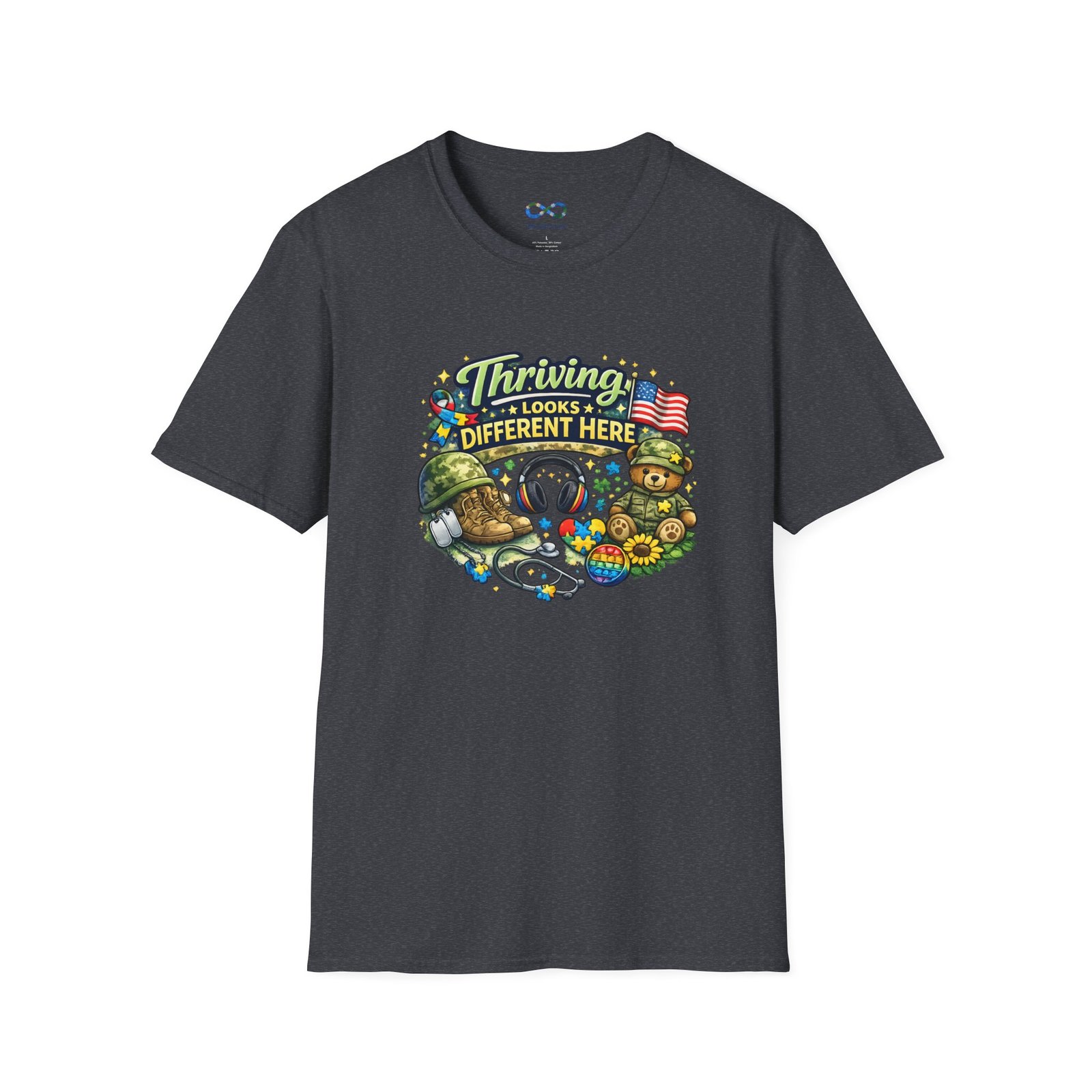 Thriving Looks Different Here T-Shirt - Military Veteran & Family Support Graphic Tee - Image 21