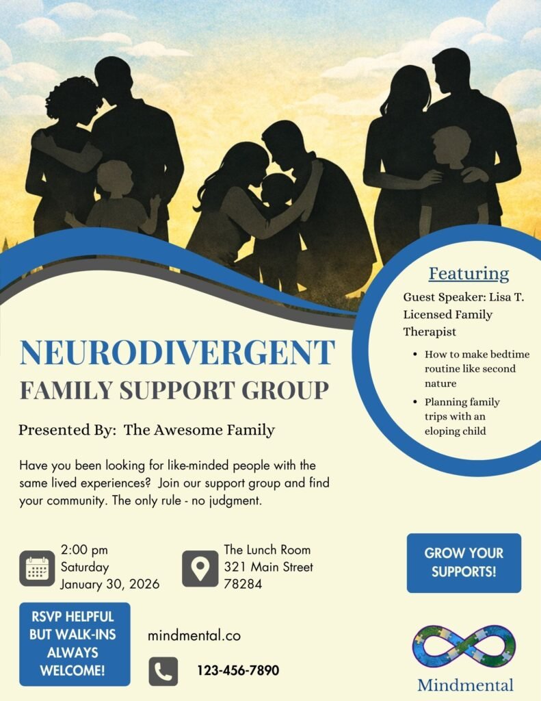 Neurodivergent support group template Flyer